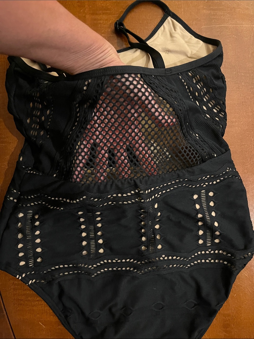 Jets Australia one-piece swimsuit. Black crochet. Padded push-up. Slimming. 8 - Picture 11 of 11